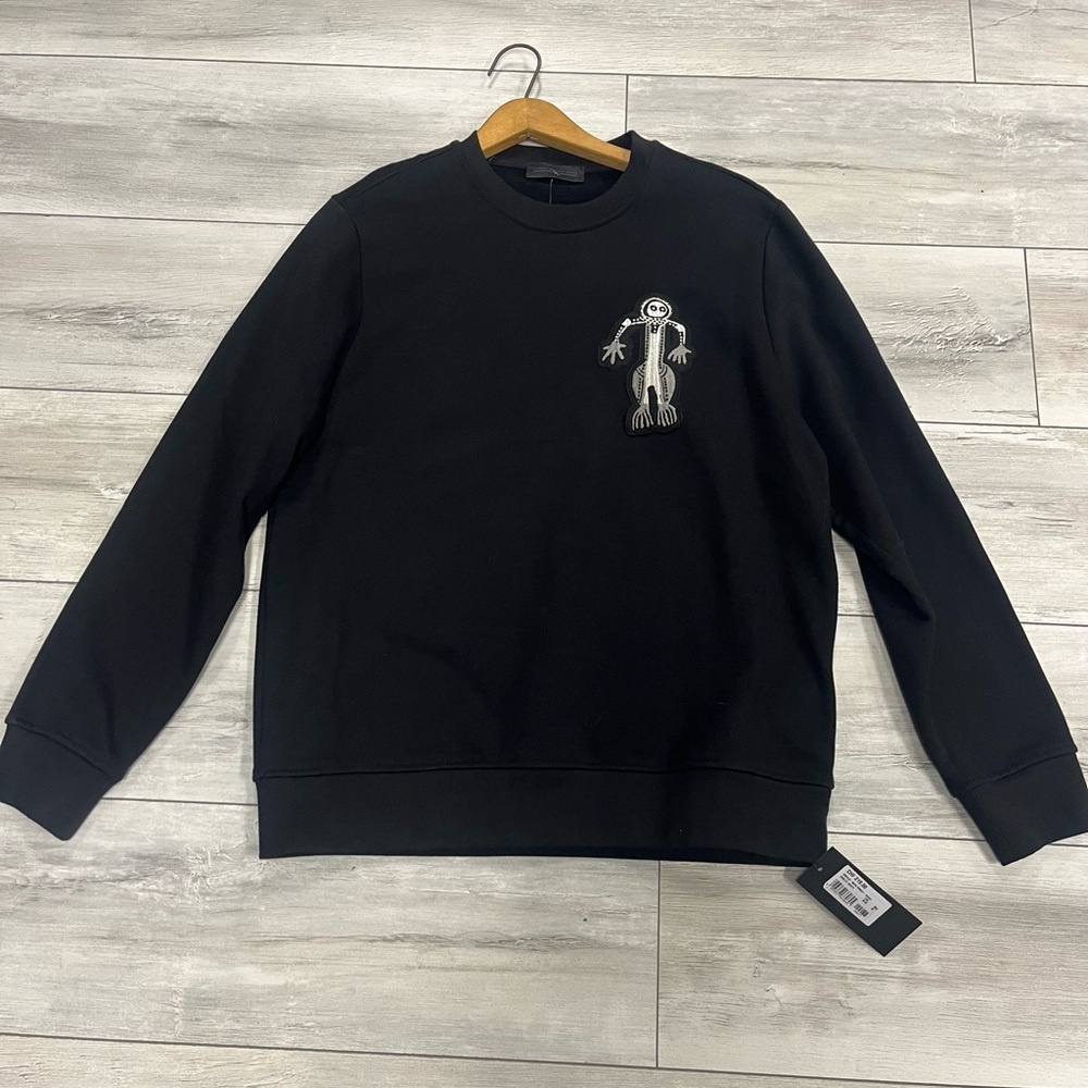 Diesel Black Gold Men's Black Crewneck Sweater with Unique Design